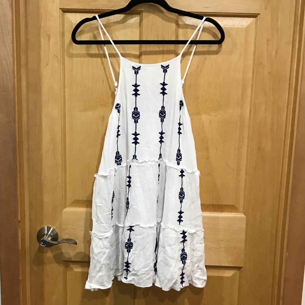 Andrew Blue sundress white with blue embro…